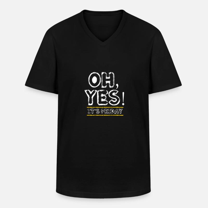 Friday - weekend - closing time - Men's V-Neck T-Shirt - black
