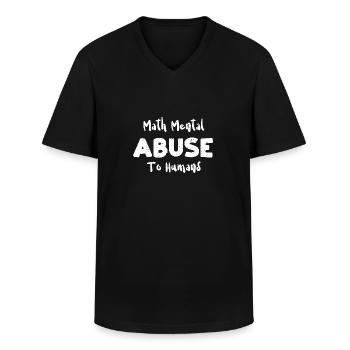 Math Mental Abuse To Humans - Math - Men's V-Neck T-Shirt - black - Front - AI Model Male 178 dark (178cm)