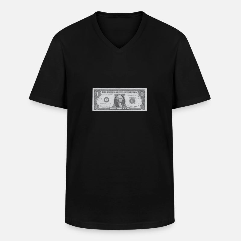 Dollar | Geschenkidee - Männer-T-Shirt mit V-Ausschnitt - Schwarz
