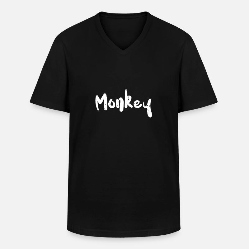 Monkey - Monkey - Männer-T-Shirt mit V-Ausschnitt - Schwarz