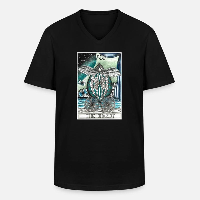 The Chariot - Männer-T-Shirt mit V-Ausschnitt - Schwarz