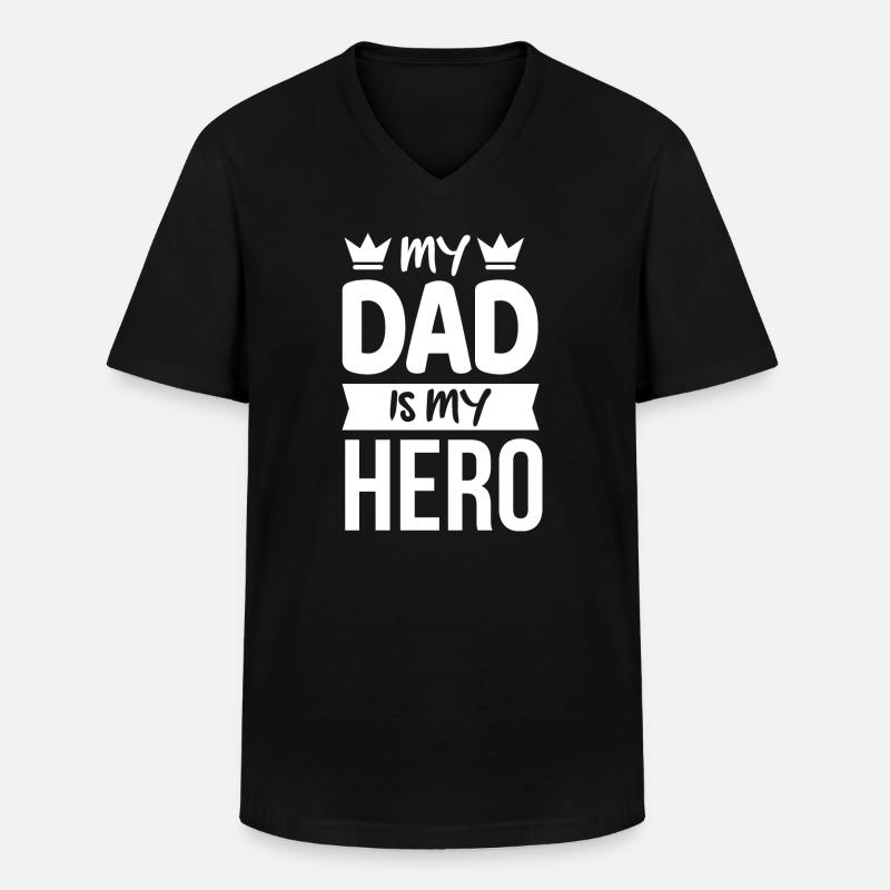 Papa Vater - Männer-T-Shirt mit V-Ausschnitt - Schwarz