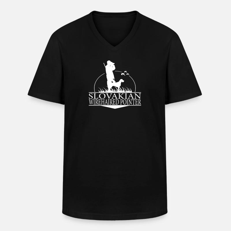 SLOVAKIAN WIREHAIRED POINTER Jagdhunde Wilsigns - Männer-T-Shirt mit V-Ausschnitt - Schwarz