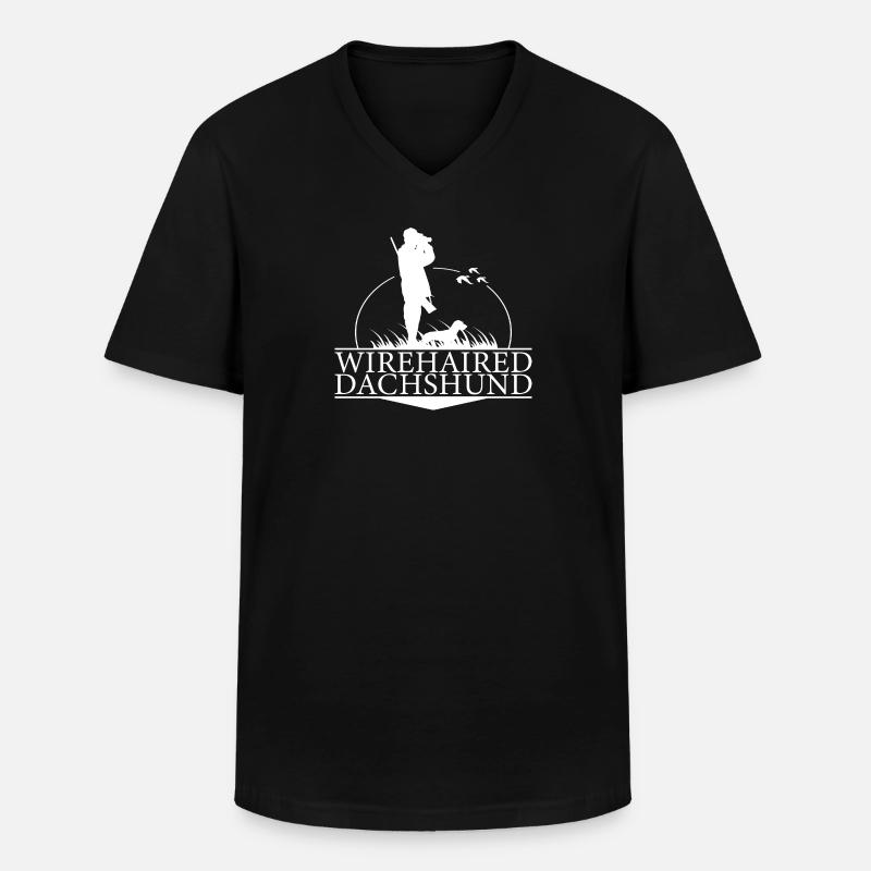 WIREHAIRED DACHSHUND Jagdhunde Jäger Wilsigns - Männer-T-Shirt mit V-Ausschnitt - Schwarz
