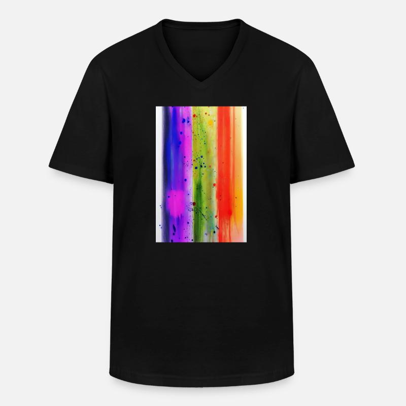Farbspritzer - Männer-T-Shirt mit V-Ausschnitt - Schwarz