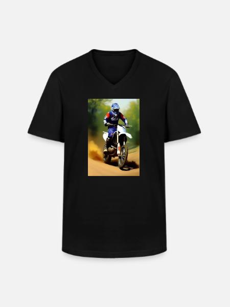 Motocross Riding - Men's V-Neck T-Shirt - black