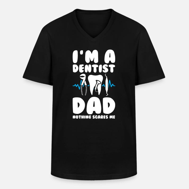 Dentist Dad - Männer-T-Shirt mit V-Ausschnitt - Schwarz