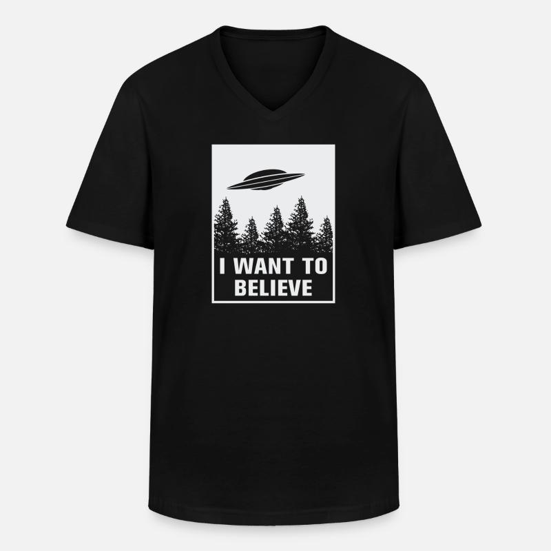 Ich will glauben - Männer-T-Shirt mit V-Ausschnitt - Schwarz