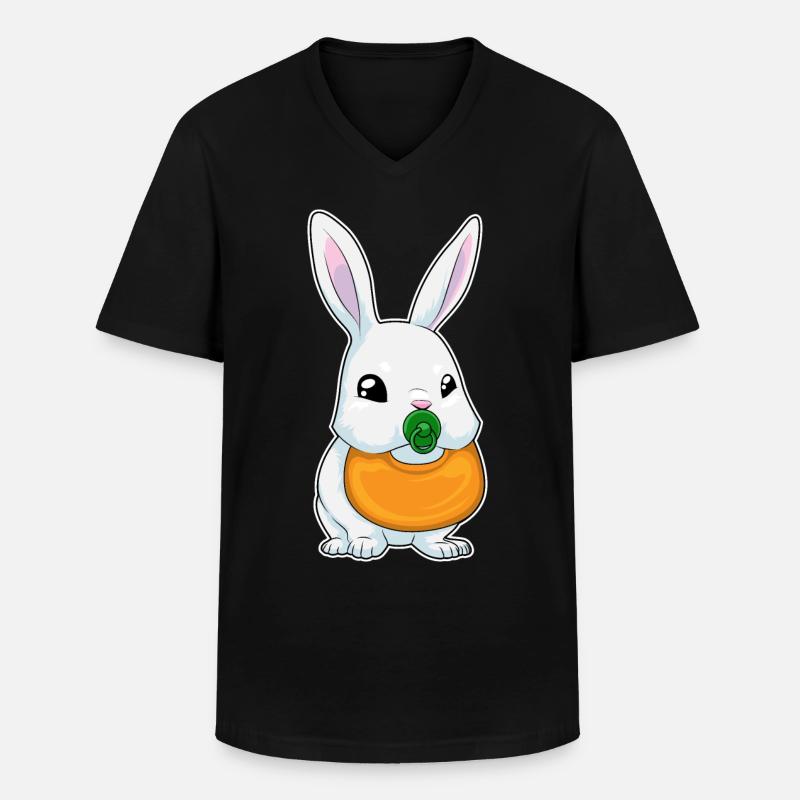 Hase Lätzchen Schnuller - Männer-T-Shirt mit V-Ausschnitt - Schwarz