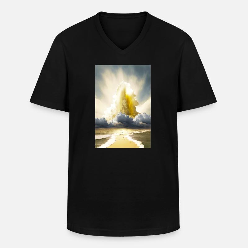 GOTT 04 - Männer-T-Shirt mit V-Ausschnitt - Schwarz