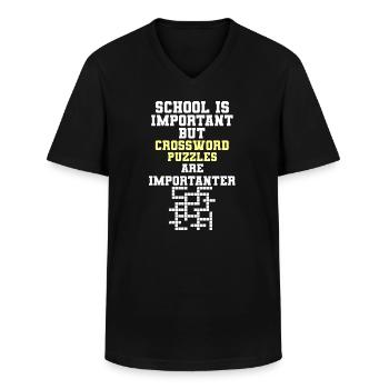 School Is Important Crossword Puzzle Importanter - Männer-T-Shirt mit V-Ausschnitt - Schwarz - Vorne - AI Model Male 178 dark (178cm)