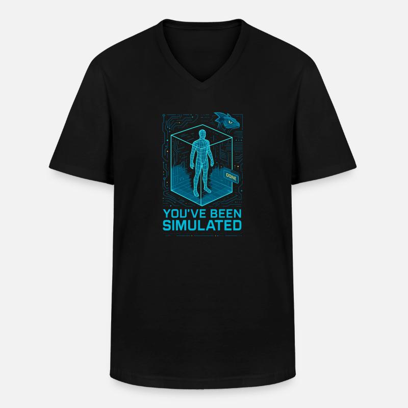 Simulated by the Basilisk - Männer-T-Shirt mit V-Ausschnitt - Schwarz