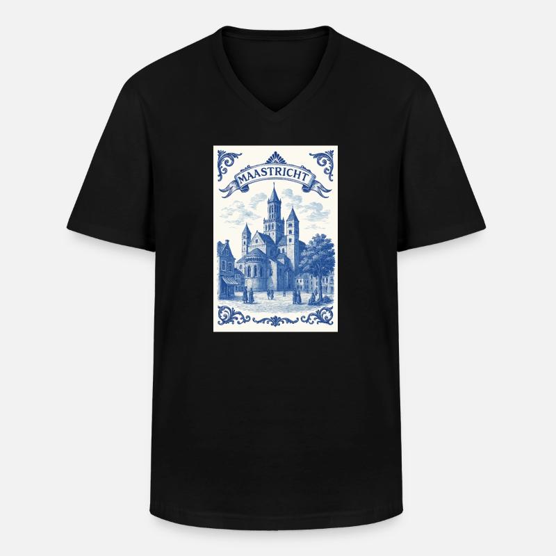 Basilika St. Servatius Maastricht - Männer-T-Shirt mit V-Ausschnitt - Schwarz