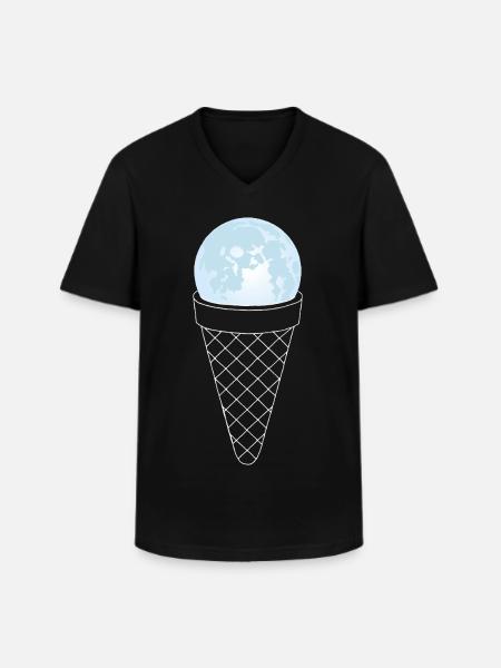 Lune et crème glacée - Men's V-Neck T-Shirt - black