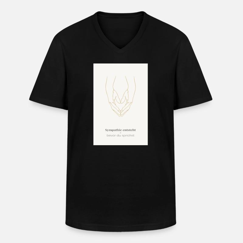  Sympathie entsteht – bevor du sprichst - Männer-T-Shirt mit V-Ausschnitt - Schwarz