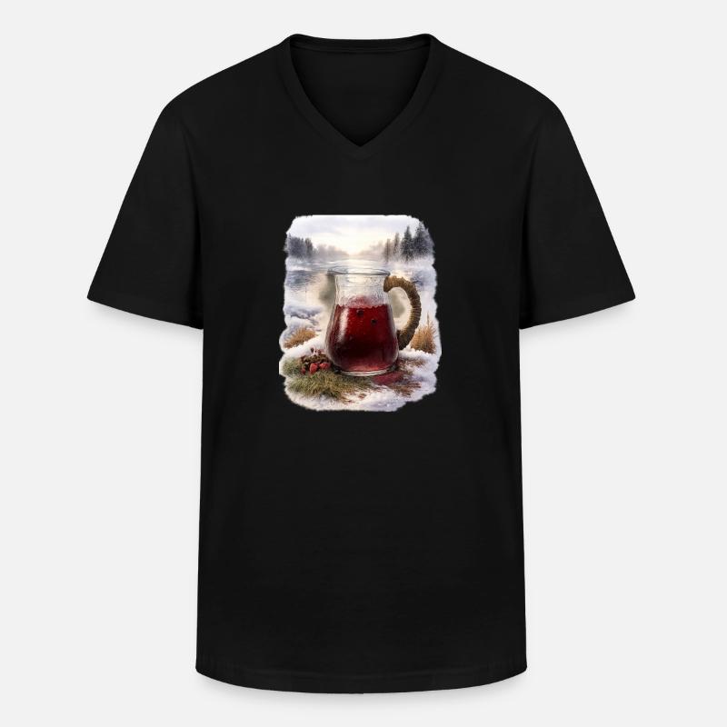 Winter Mors Karaffe - Männer-T-Shirt mit V-Ausschnitt - Schwarz
