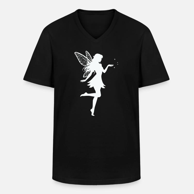 Fee Elfe  - Männer-T-Shirt mit V-Ausschnitt - Schwarz