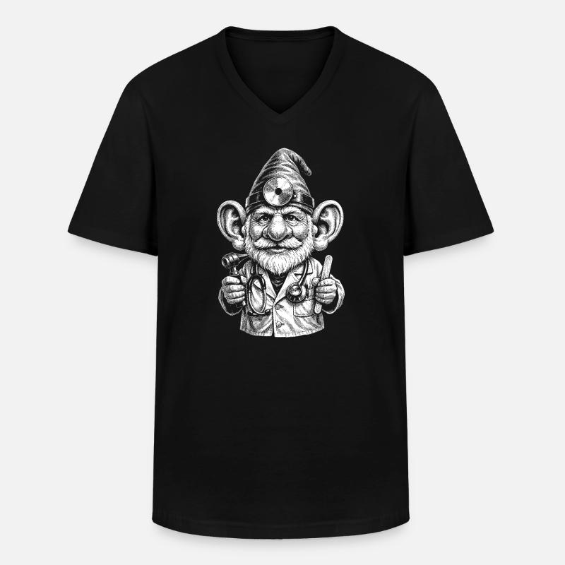 Gnomischer Arzt Daumenhoch - Männer-T-Shirt mit V-Ausschnitt - Schwarz