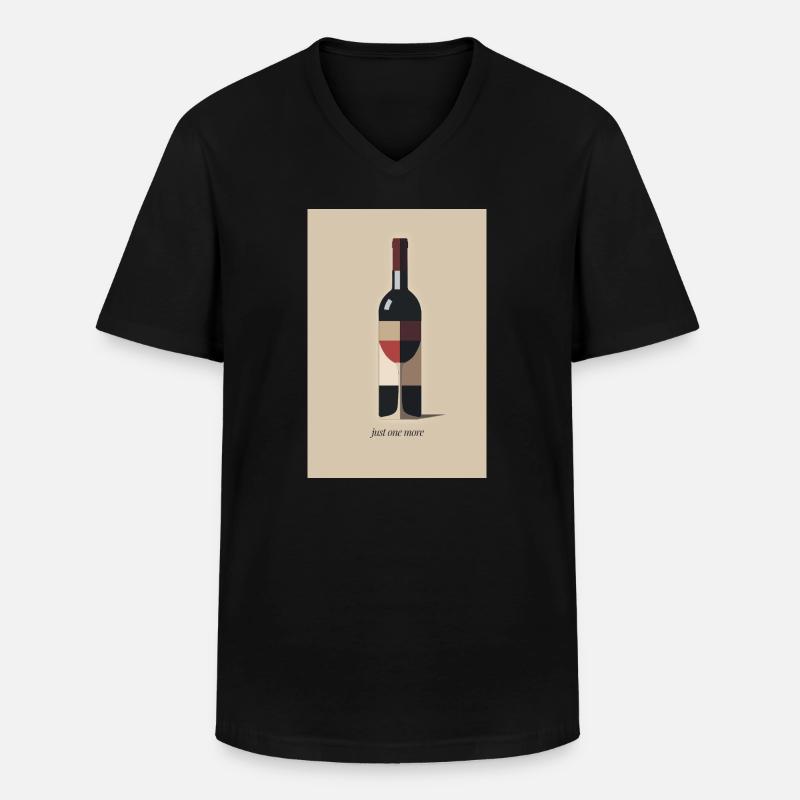 Wein Design just one more - Männer-T-Shirt mit V-Ausschnitt - Schwarz