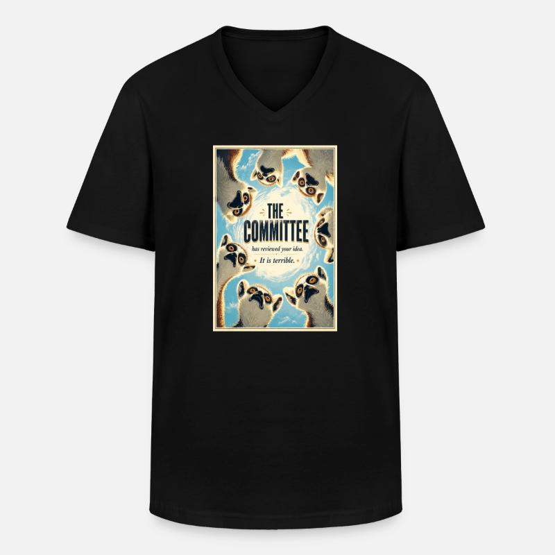 Das Komitee-Lemurs-Plakat - Männer-T-Shirt mit V-Ausschnitt - Schwarz