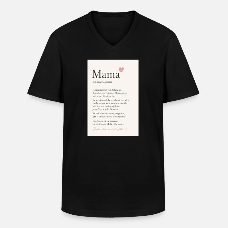 Danke Mama - Männer-T-Shirt mit V-Ausschnitt - Schwarz