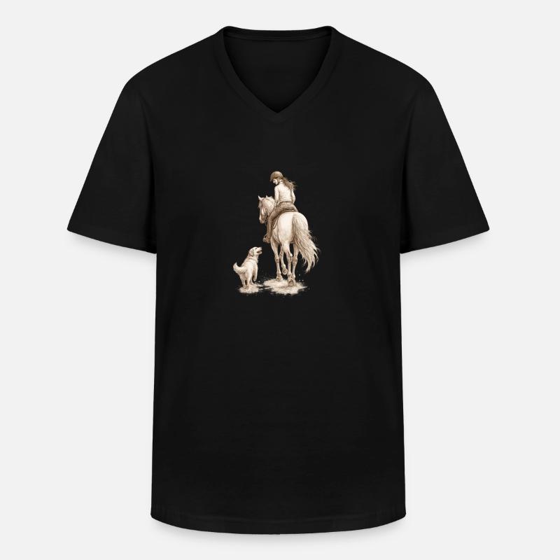 Side by Side - Männer-T-Shirt mit V-Ausschnitt - Schwarz
