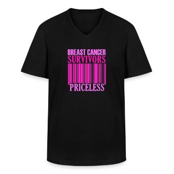 Unbezahlbares Brustkrebsbewusstsein - Männer-T-Shirt mit V-Ausschnitt - Schwarz - Vorne - AI Model Male 178 dark (178cm)