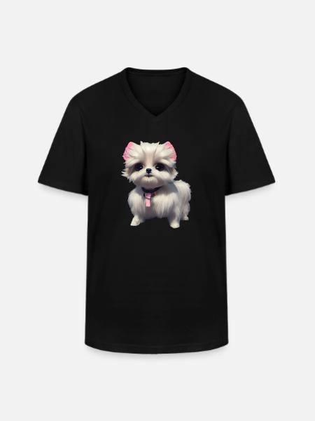 Malteser Hund - Malteser - Men's V-Neck T-Shirt - black