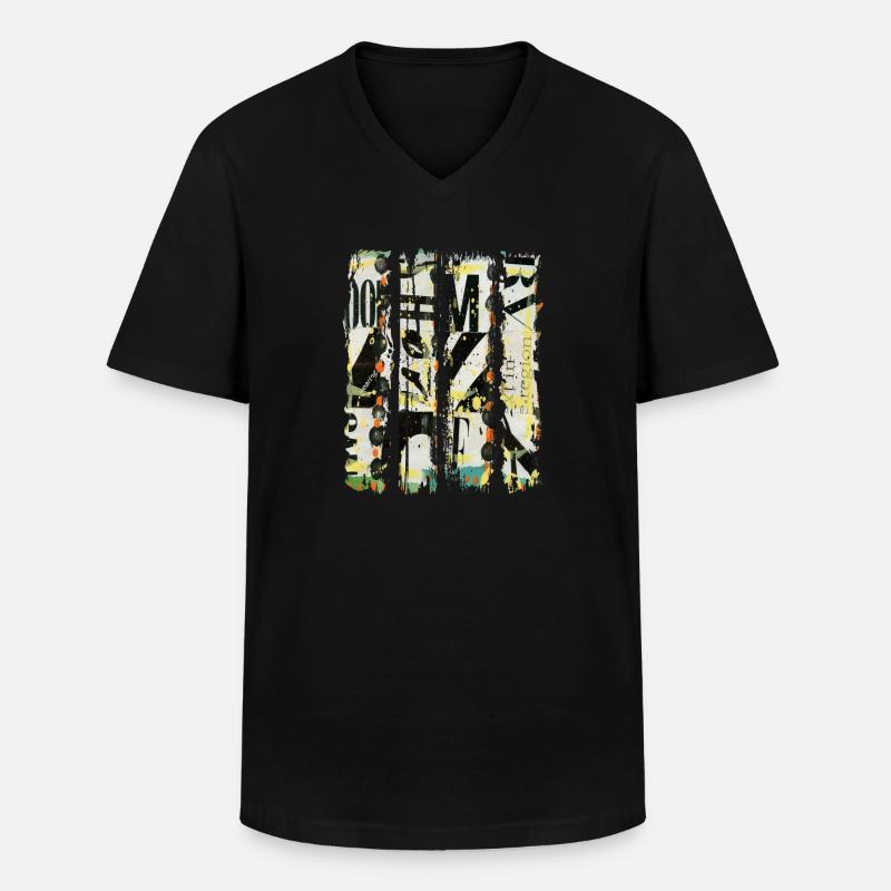 Zeitungsausschnitte Scrapbook Zeitschriften Alphabet Code - Männer-T-Shirt mit V-Ausschnitt - Schwarz