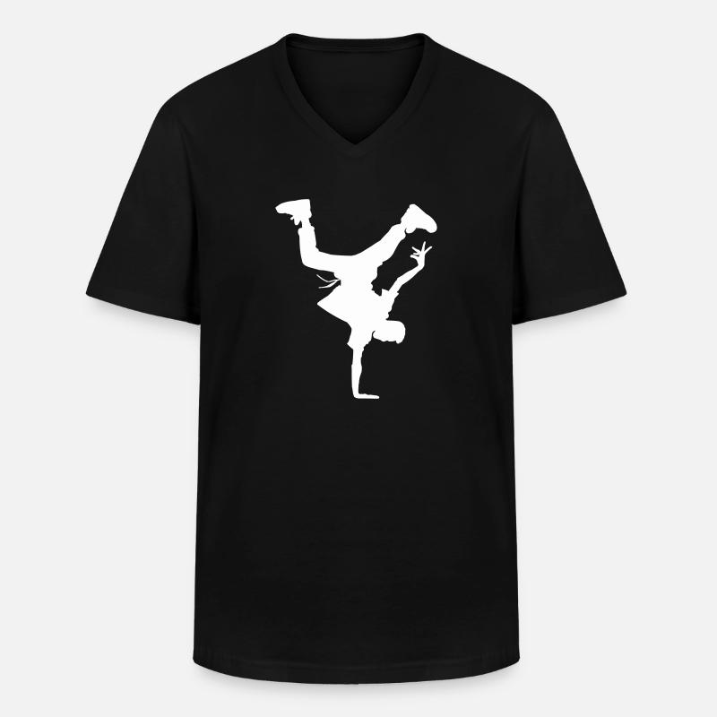 Breakdance - Maglietta da uomo classica con scollo a V - nero