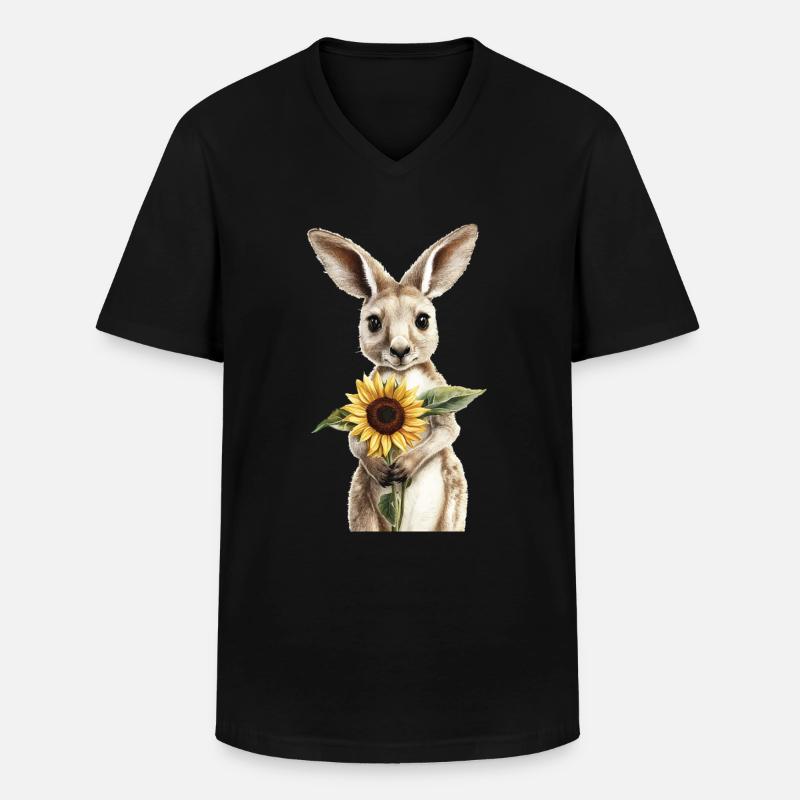Pinguin - Männer-T-Shirt mit V-Ausschnitt - Schwarz