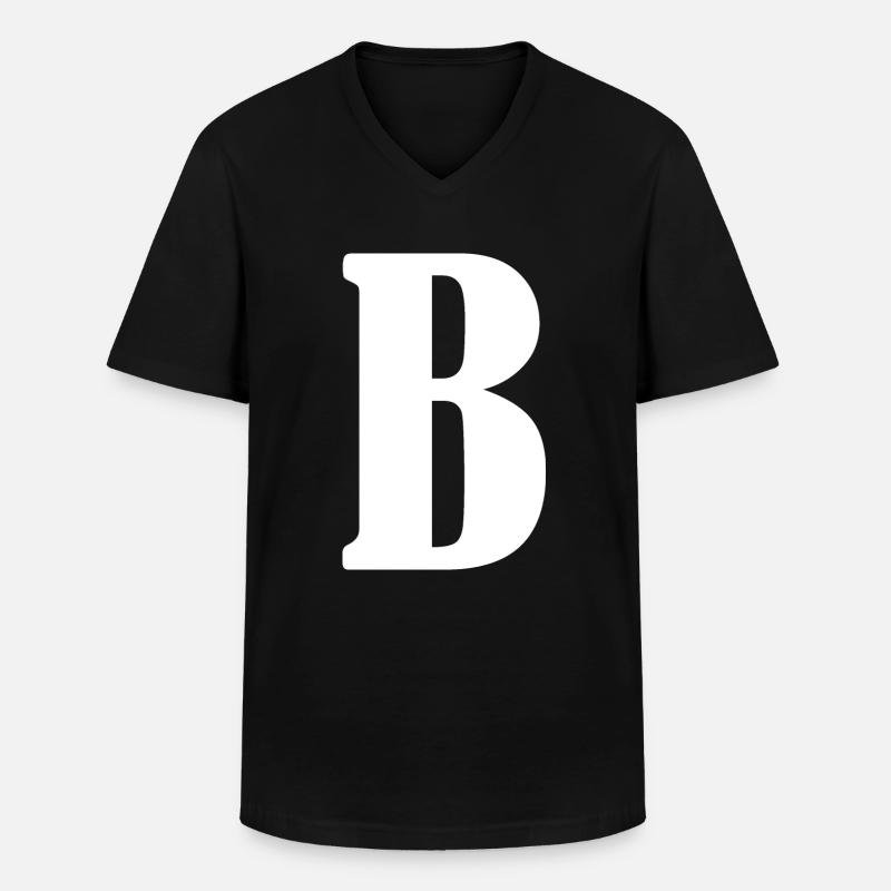 B - Männer-T-Shirt mit V-Ausschnitt - Schwarz