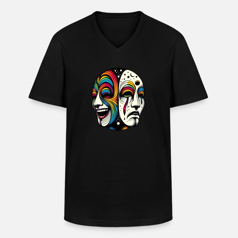 Mask - Männer-T-Shirt mit V-Ausschnitt - Schwarz
