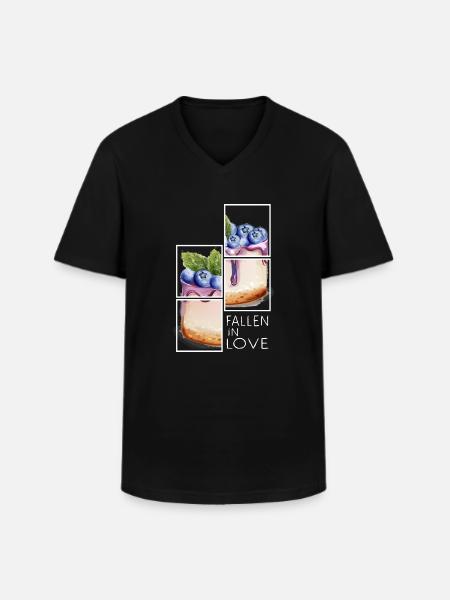 cheesecake blueberry cake cheesecake - Men's V-Neck T-Shirt - black