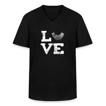 Ruth Bader Ginsberg Notorious (RBG) collar Love - Männer-T-Shirt mit V-Ausschnitt - Schwarz - Vorne - AI Model Male 178 dark (178cm)
