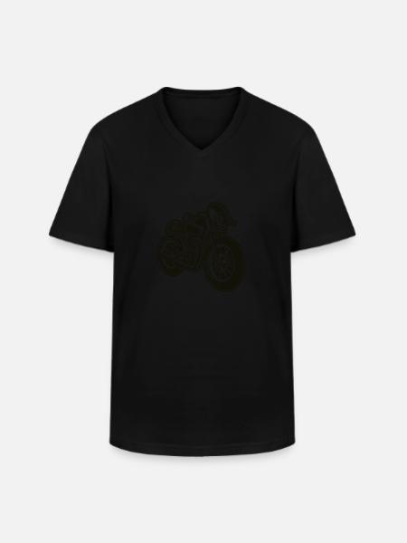 Cafe Racer Motorcycle 01_black - Men's V-Neck T-Shirt - black