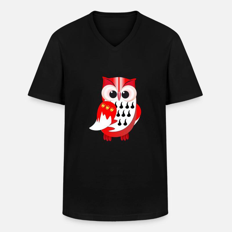 Eule auf Kölsch - Männer-T-Shirt mit V-Ausschnitt - Schwarz
