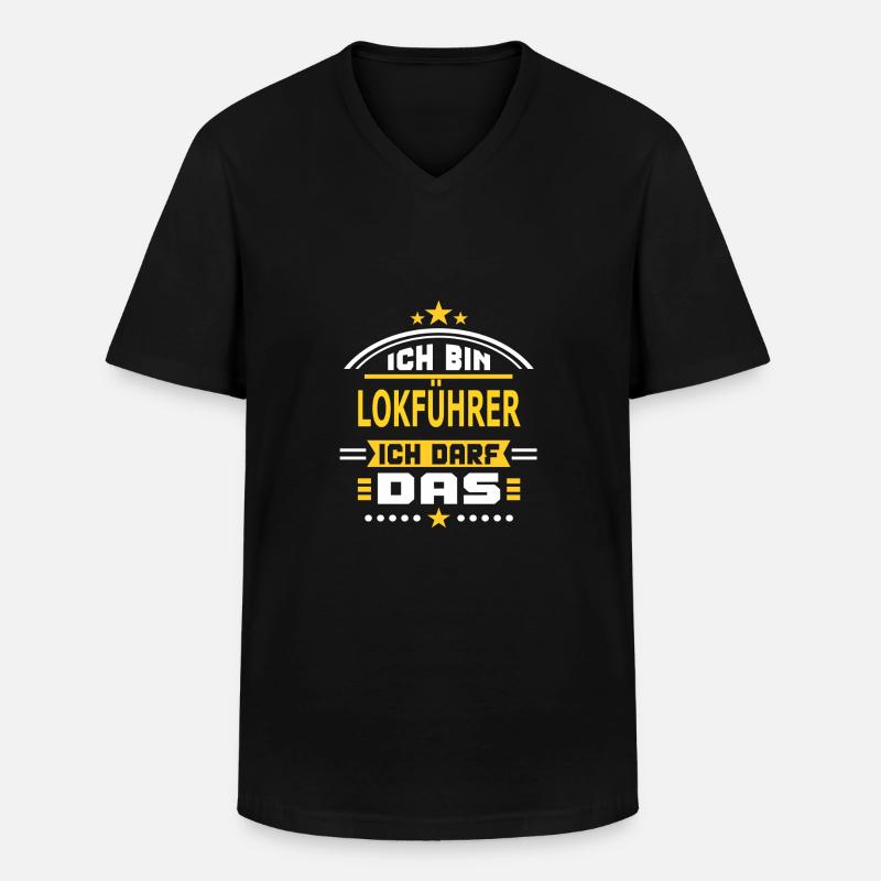 LOKFÜHRER - Männer-T-Shirt mit V-Ausschnitt - Schwarz