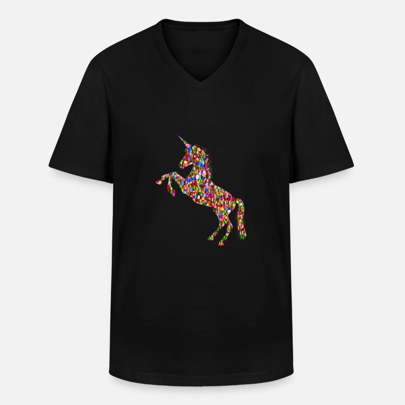 unicorn - Männer-T-Shirt mit V-Ausschnitt - Schwarz