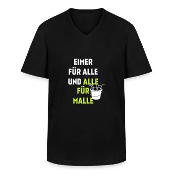 Eimer für Alle und alle für Malle - Männer-T-Shirt mit V-Ausschnitt - Schwarz - Vorne - AI Model Male 178 dark (178cm)