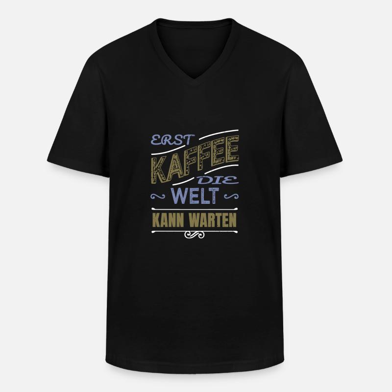arbeitskollege kaffeebecher statement - Männer-T-Shirt mit V-Ausschnitt - Schwarz