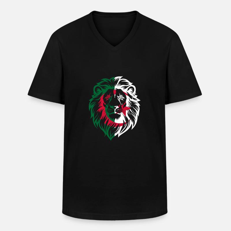 Algerischer Löwe - Algerien Geschenkidee - Männer-T-Shirt mit V-Ausschnitt - Schwarz