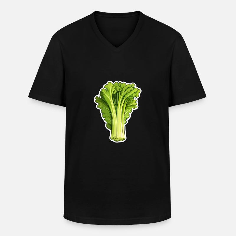 Stangensellerie oder Staudensellerie - Männer-T-Shirt mit V-Ausschnitt - Schwarz