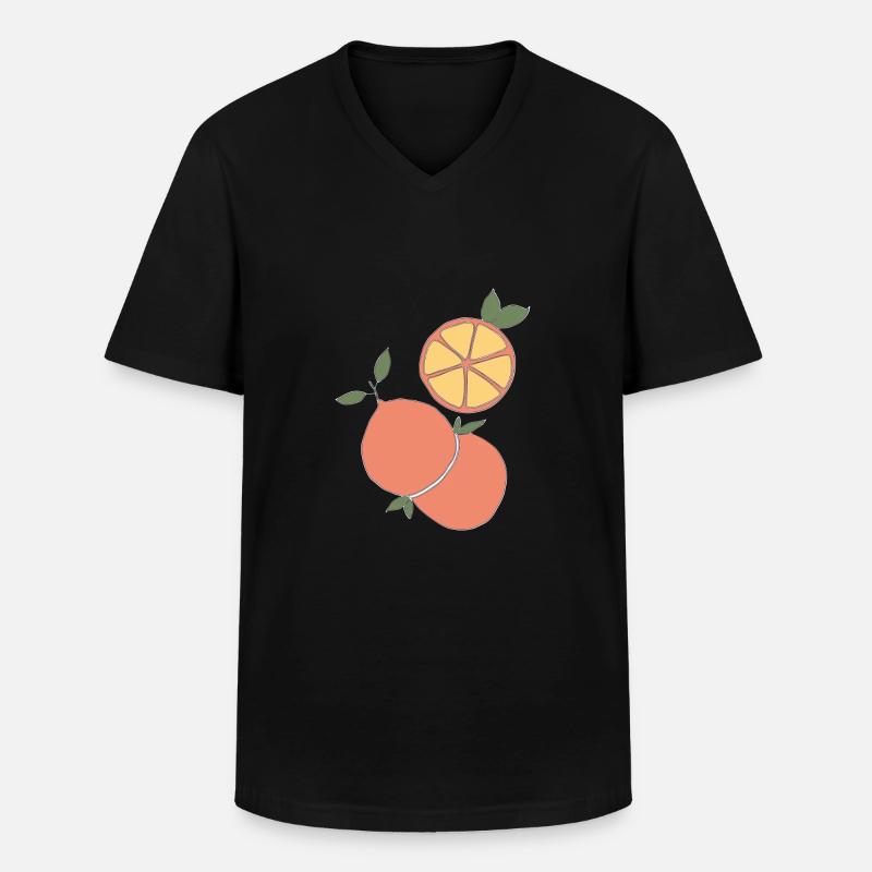 orangen grapefruit - Männer-T-Shirt mit V-Ausschnitt - Schwarz
