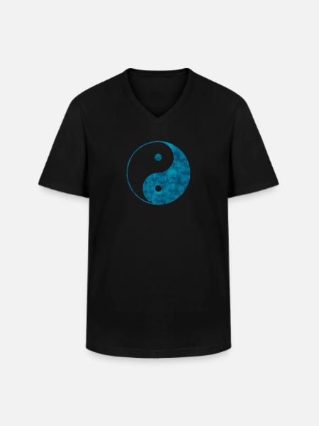 yin yang - Men's V-Neck T-Shirt - black