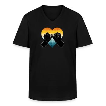 Amistad - Camiseta con cuello de pico hombre - negro - delante - AI Model Male 178 dark (178cm)