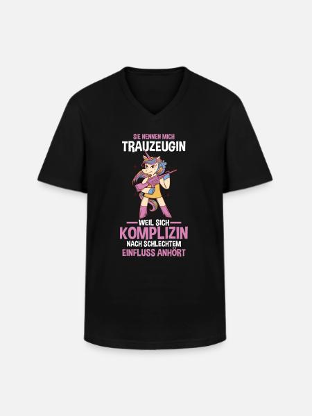 Trauzeugin - Männer-T-Shirt mit V-Ausschnitt - Schwarz