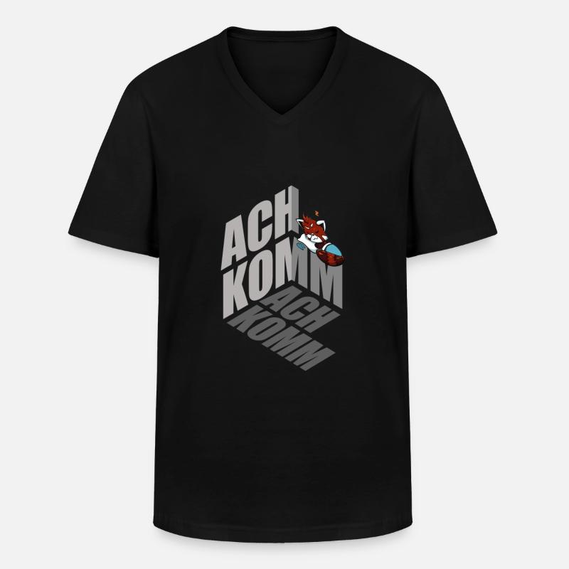 AchKomm - Männer-T-Shirt mit V-Ausschnitt - Schwarz