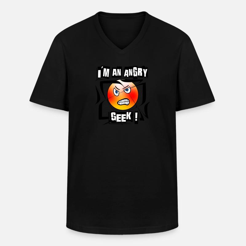 ICH BIN EIN WÜTENDER GEEK - Männer-T-Shirt mit V-Ausschnitt - Schwarz