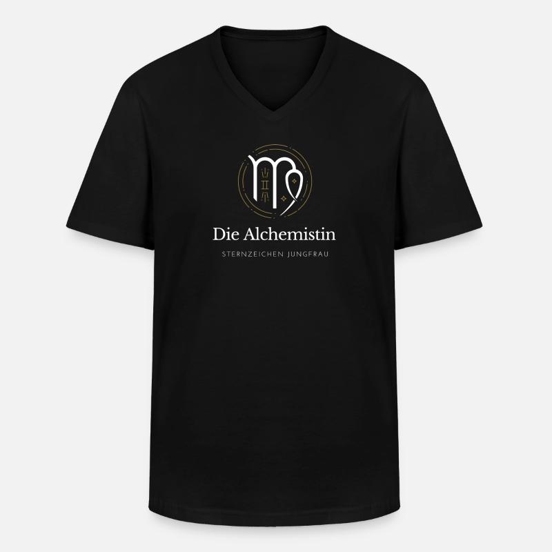 Virgo Alchemistin Symbol - Männer-T-Shirt mit V-Ausschnitt - Schwarz